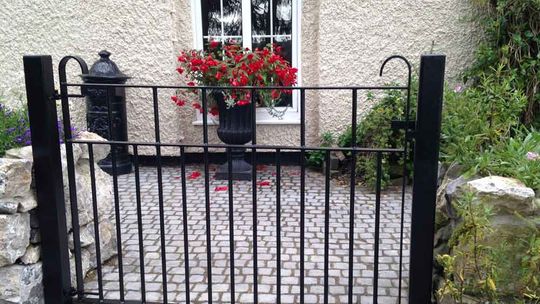 back courtyard and single gate